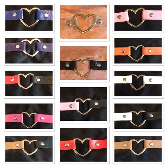 ❤️ Awesome PU leather heart choker absolve in various colors 🖤 - Picture 2 of 11